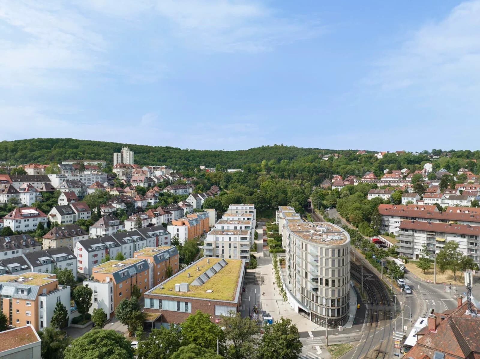 Am Vogelsang - Luftbild des Ensembles in Stuttgart-West