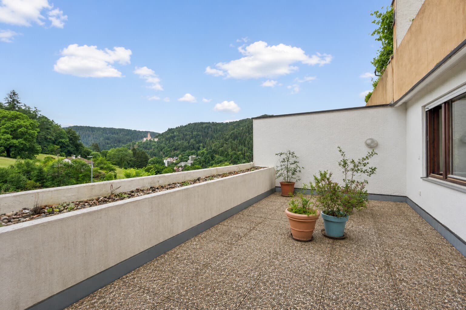 Großzügige 3,5‑Zimmer‑Wohnung mit Terrasse, Ausblick & Garage am Waldrand